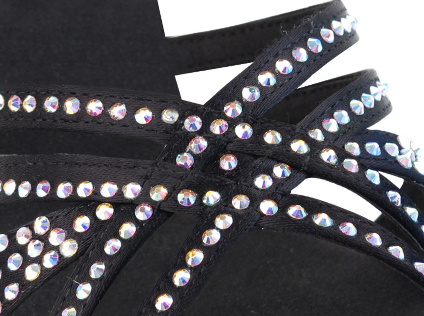 Zapatilla de salón adulto cristales negro