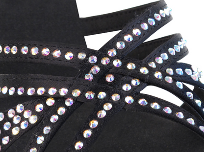 Zapatilla de salón adulto cristales negro