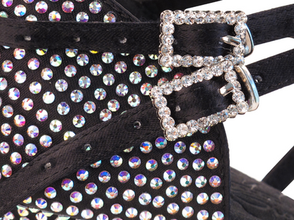 Zapatilla de salón adulto cristales negro