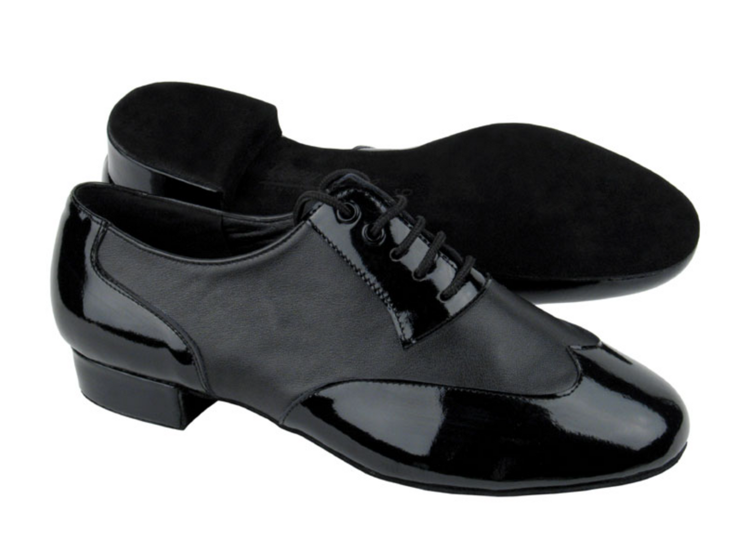 Zapato de salón hombre charol y cuero negro