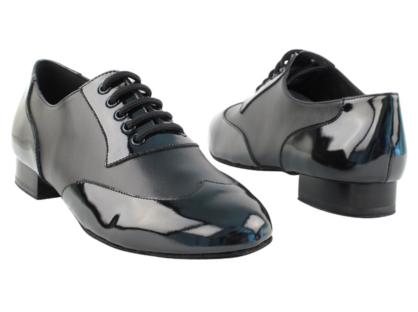 Zapato de salón hombre charol y cuero negro