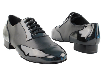 Zapato de salón hombre charol y cuero negro
