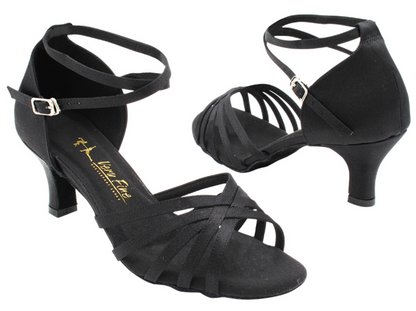 Zapatilla de salón adulto satín negro