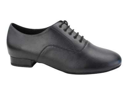 Zapato de salón hombre cuero negro suela con roja